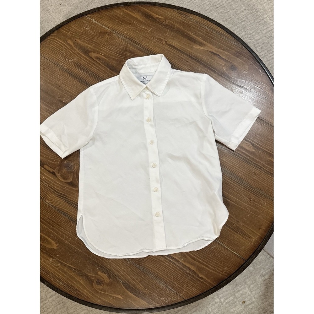 MAGASCHONI Viscose-Blend Short Sleeve Button Down Blouse Shirt Top Sz X Small XS